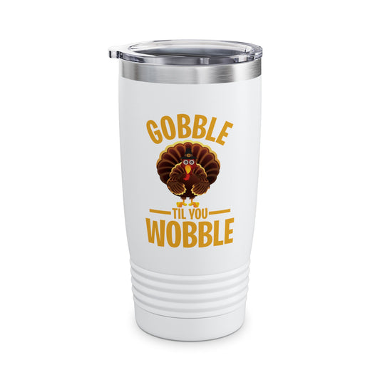 Thanksgiving Gobble Till You Wobble Turkey Family Dinner Tumbler For Men Women