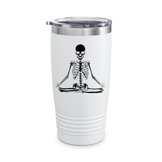 Funny Halloween Ideas Meditating Skeleton Tumbler