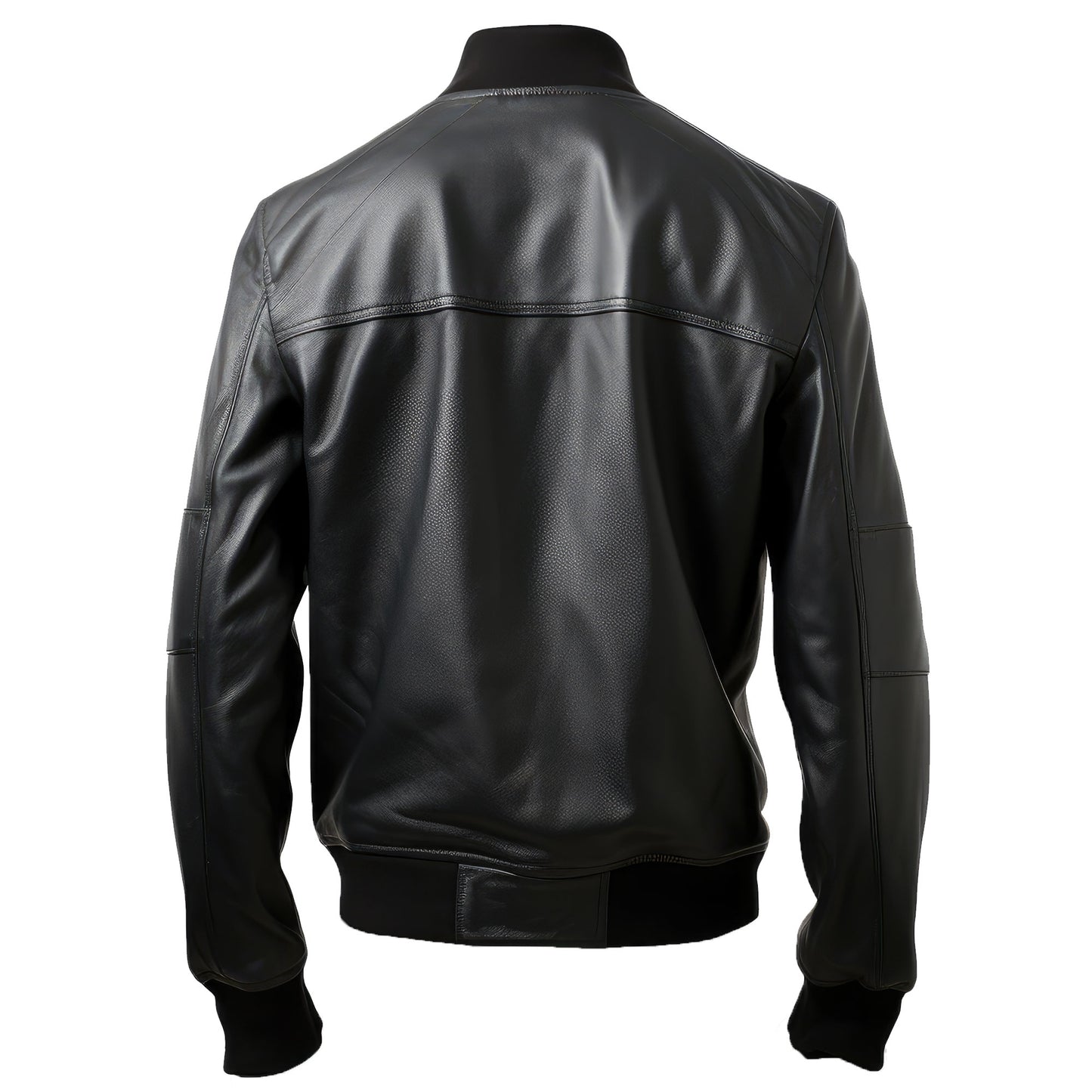 Mens Black White Varsity College Varsity Jackets Bomber Zipper Genuine Leather Jackets
