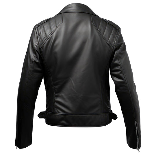Mens Leather Jacket Lapel Blazer Punk Motorcycle Zipper Genuine Leather Jackets