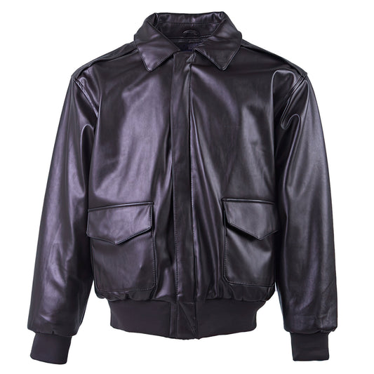 Mens A2 Pilot Coat Lapel Thickened Loose Solid Classic Punk Handsome Versatile Warm Oversize Leather Jacket