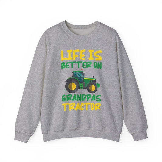 Funny Life Is Better On Grandpas Tractor Kids Farm Tractor Boy Sweatshirt