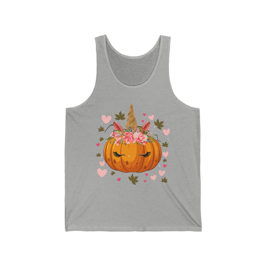 Cute Pumpkin Unicorn Halloween Costume Thanksgiving Girls Tank Top