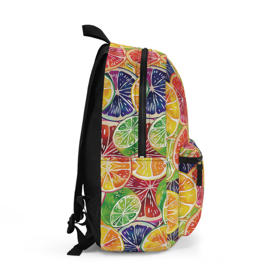 Citrus Burst Vibrant Pattern Backpacks for Men Women Kids School Travel, Capacity School Backpacks