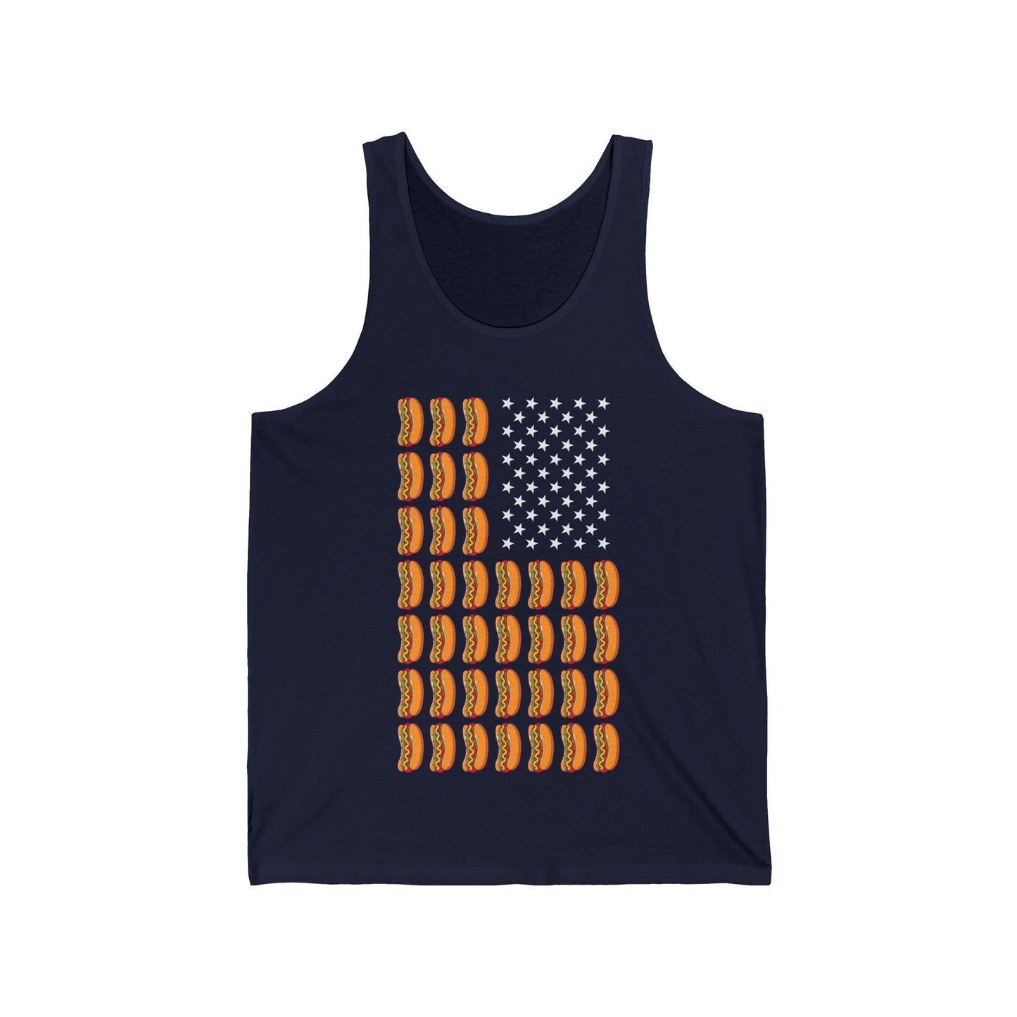 Funny Hot Dog American Flag Food Hotdog Lovers Tank Top For Men Women