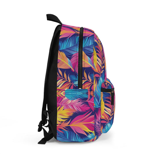 Colorful Feathers Pattern Backpacks for Men Women Kids School Travel, Capacity School Backpacks