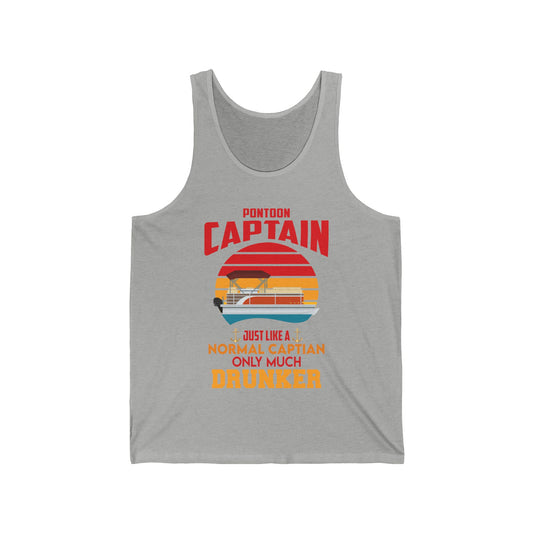 Pontoon Captain Boat Lake Boating Beer Party Gift For Dad Tank Top