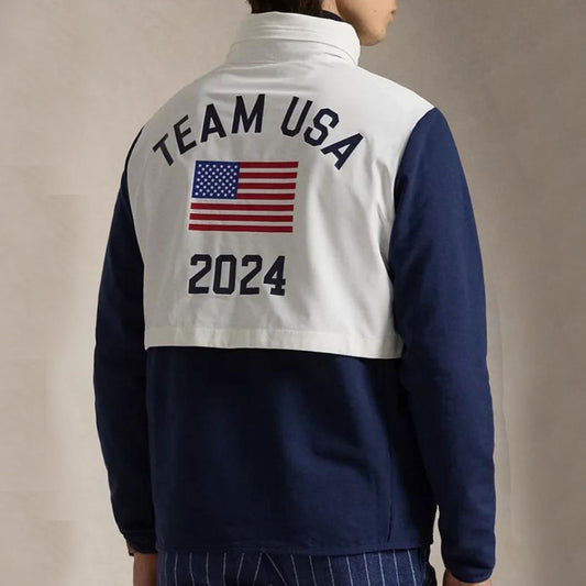 Polo Team USA 2024 Hooded Jacket Athletic Modern Style Cotton Polyester Viscose Lining Stand Collar Zipper Jacket for Men And Women