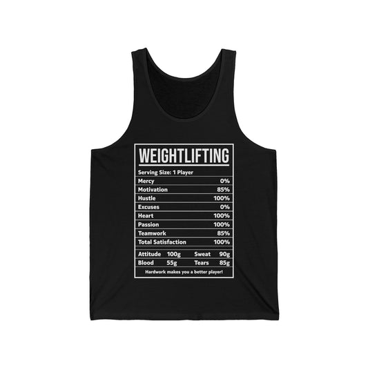 Funny Weightlifting Nutrition Facts Bodybuilding Tank Top Men Women