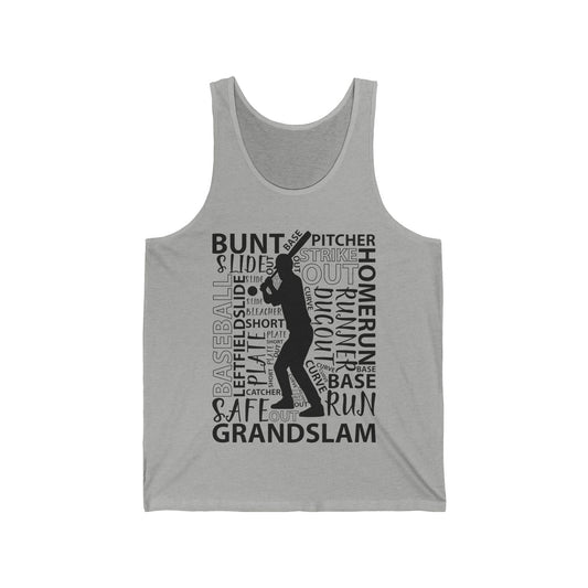 Baseball Typography Word Art Vintage Player Batter Top For Men Women Tank Top