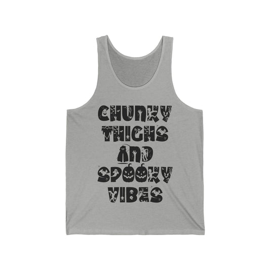 Funny Chunky Thighs and Spooky Vibes Halloween Women's Tank Top