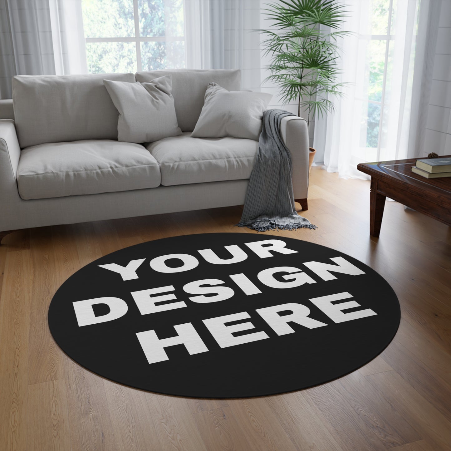 Custom Text Personalized Your Design on Round Rug