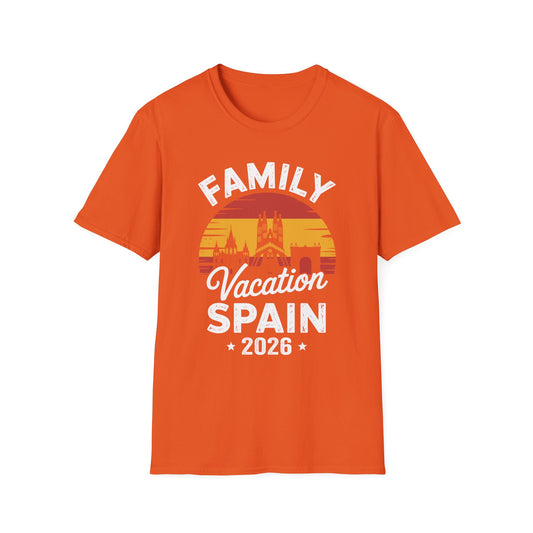 Family Vacation Spain 2026 Traveler Trip Tour T-Shirt For Men Women Tourist