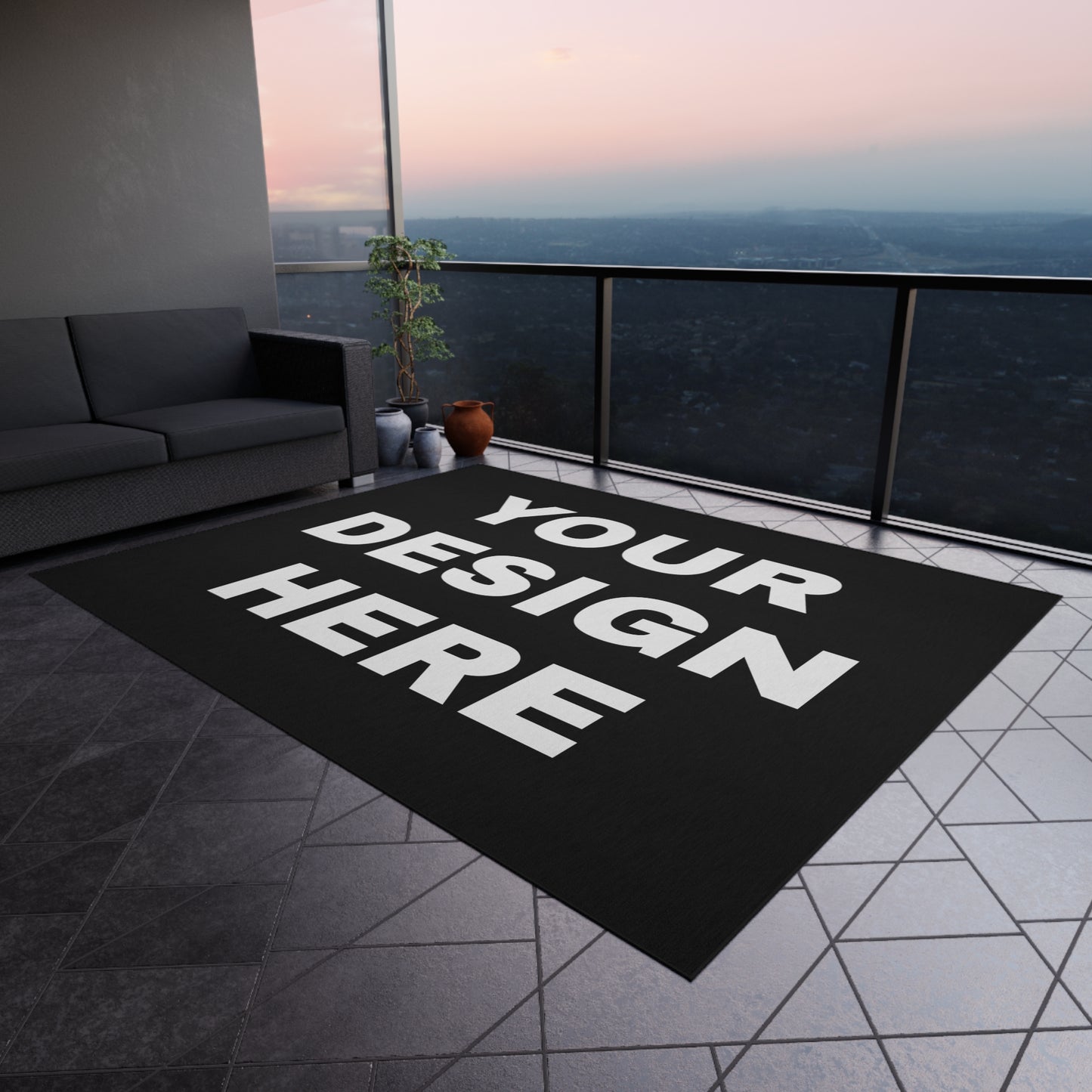 Custom Text Personalized Your Design on Outdoor Rug