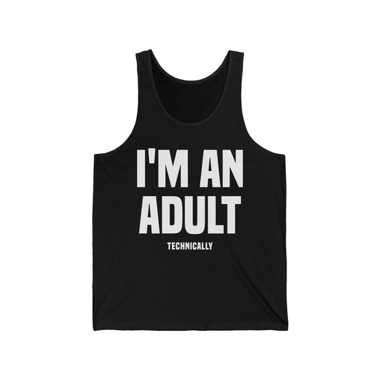 Funny I Am An Adult Technically Top 18th Birthday Tank Top Boys Girls