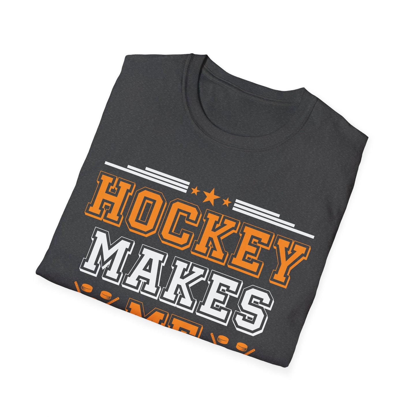 Hockey Makes Me Happy Funny Ice Hockey Fan T-Shirt For Men Women T-Shirt