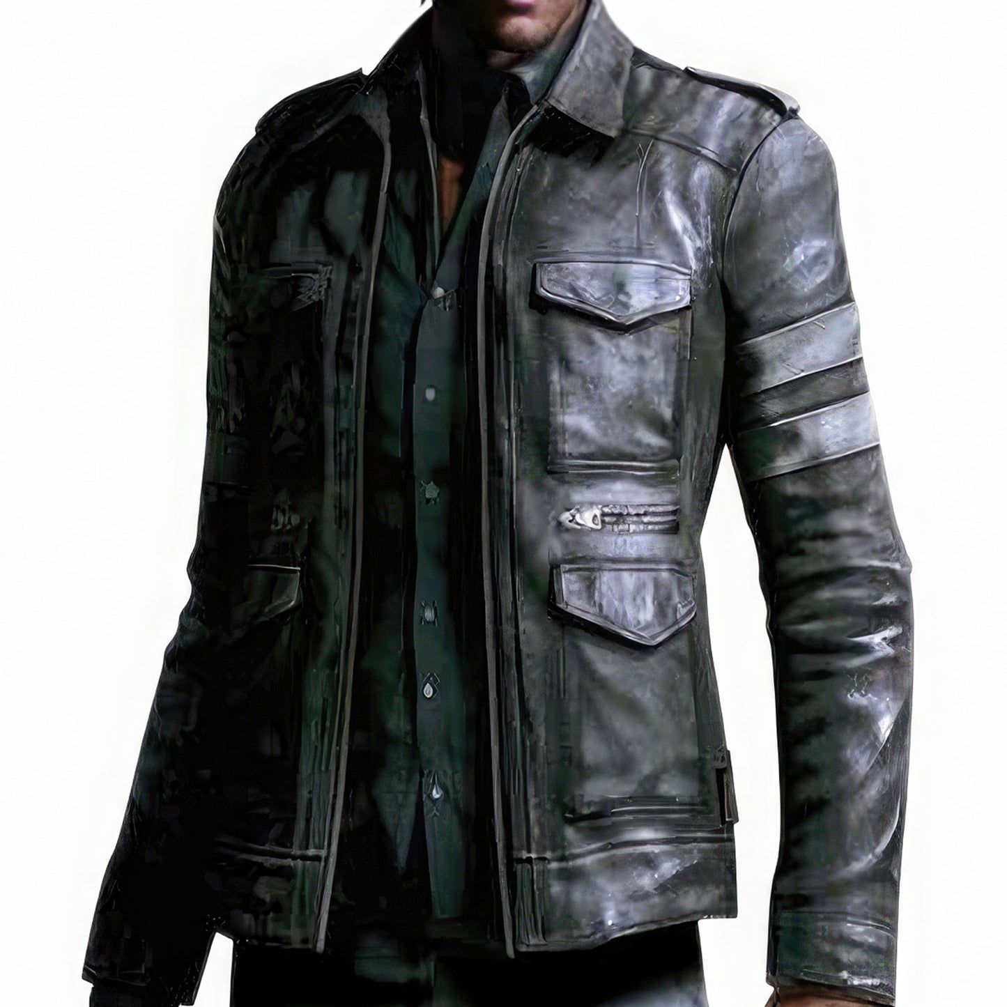 Men Zipper Autumn Winter Coat Men Casual Leather Jacket Genuine Leather Jackets