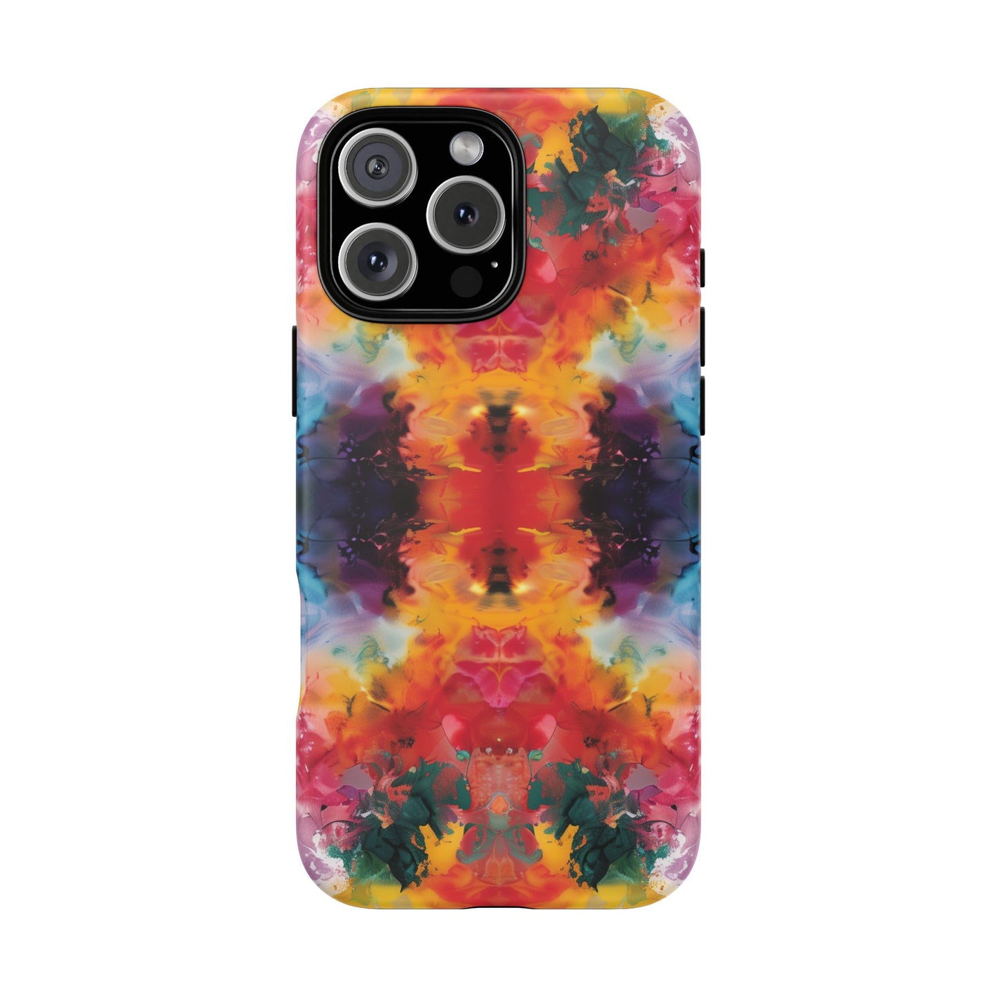 Tie-Dye Dream Vibrant Pattern iPhone 16 Pro Max Plus Case Wireless Charging Compatible Tough Cases Protection, Magnetic Phone Case for iPhone Classic Series