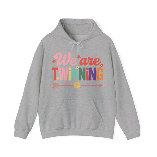 We're Twinning With My Bestie Twin Day Spirit Week Retro 70s Hoodie For Men Women