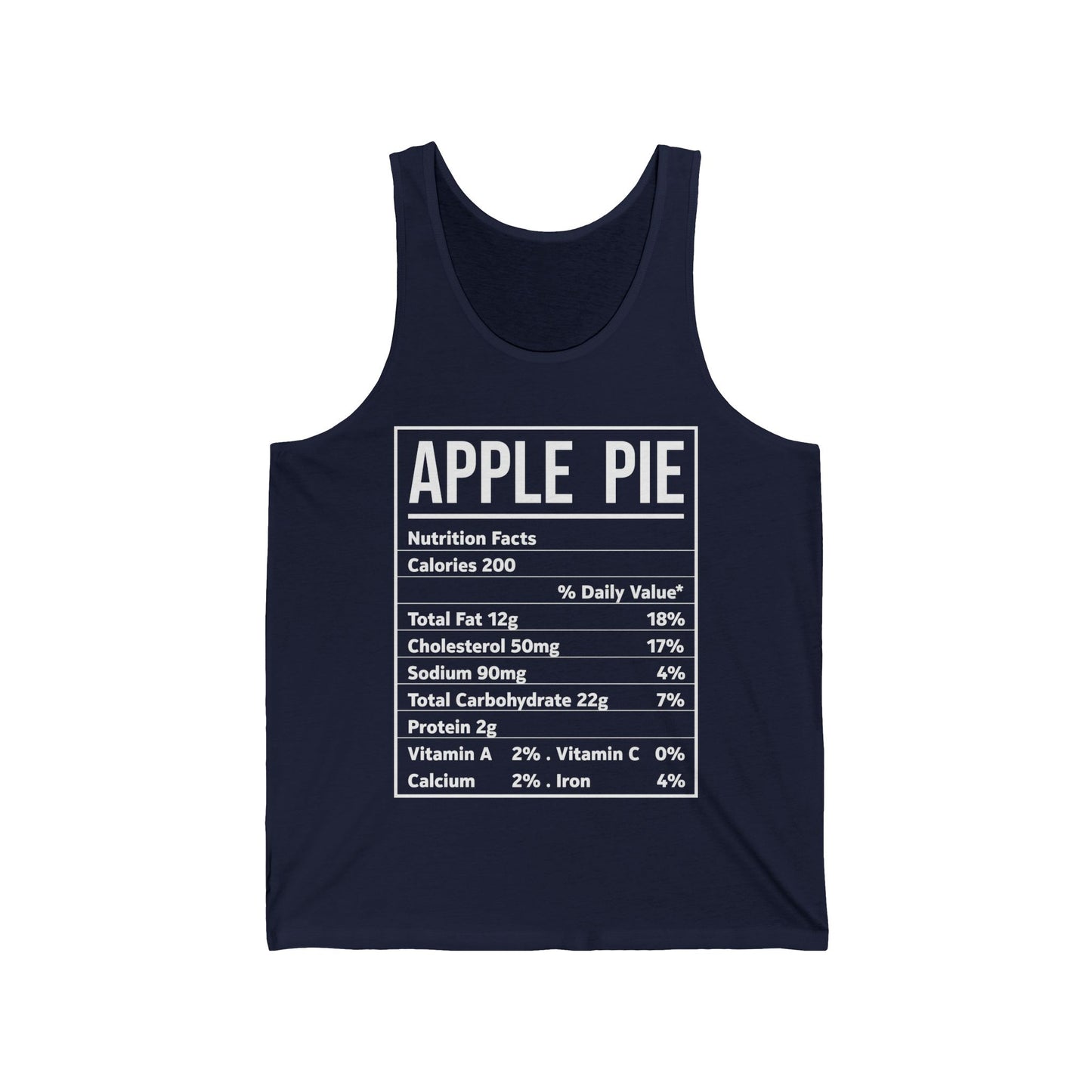 Funny Thanksgiving Christmas Apple Pie Nutrition Facts Tank Top For Men Women