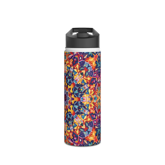 Cosmic_Kaleidoscope Pattern Stainless Steel Water Bottle with Twist-on Lid and Double-Wall Vacuum Insulation