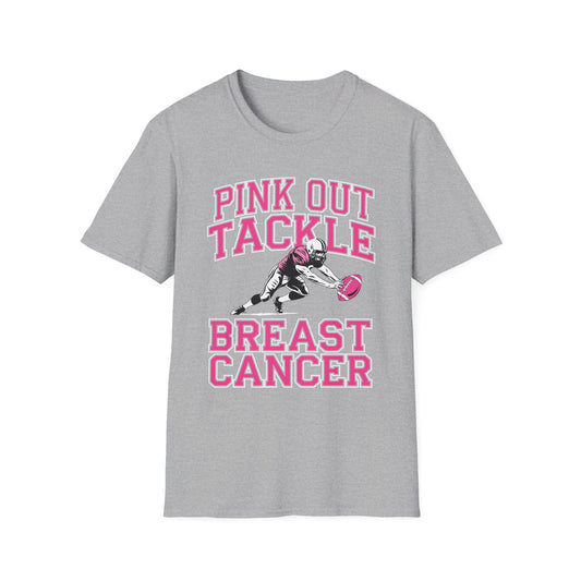 Funny Pink Out Tackle Breast Cancer Awareness American Football T-Shirt For Men Women