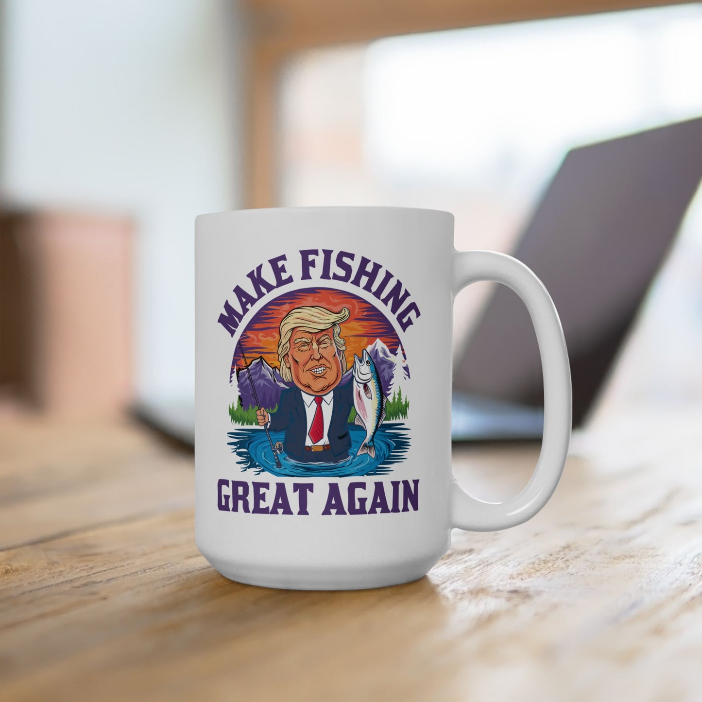 Make Fishing Great Again Trump 45 47 President Fishing Gift Coffee Mug