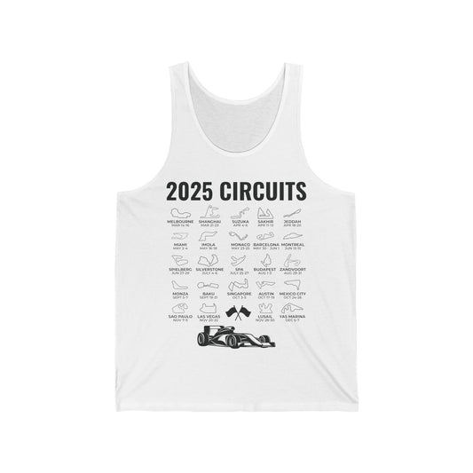 2025 Schedule Formula Racing Formula Car Retro Vintage Tank Top For Men Women Tank Top