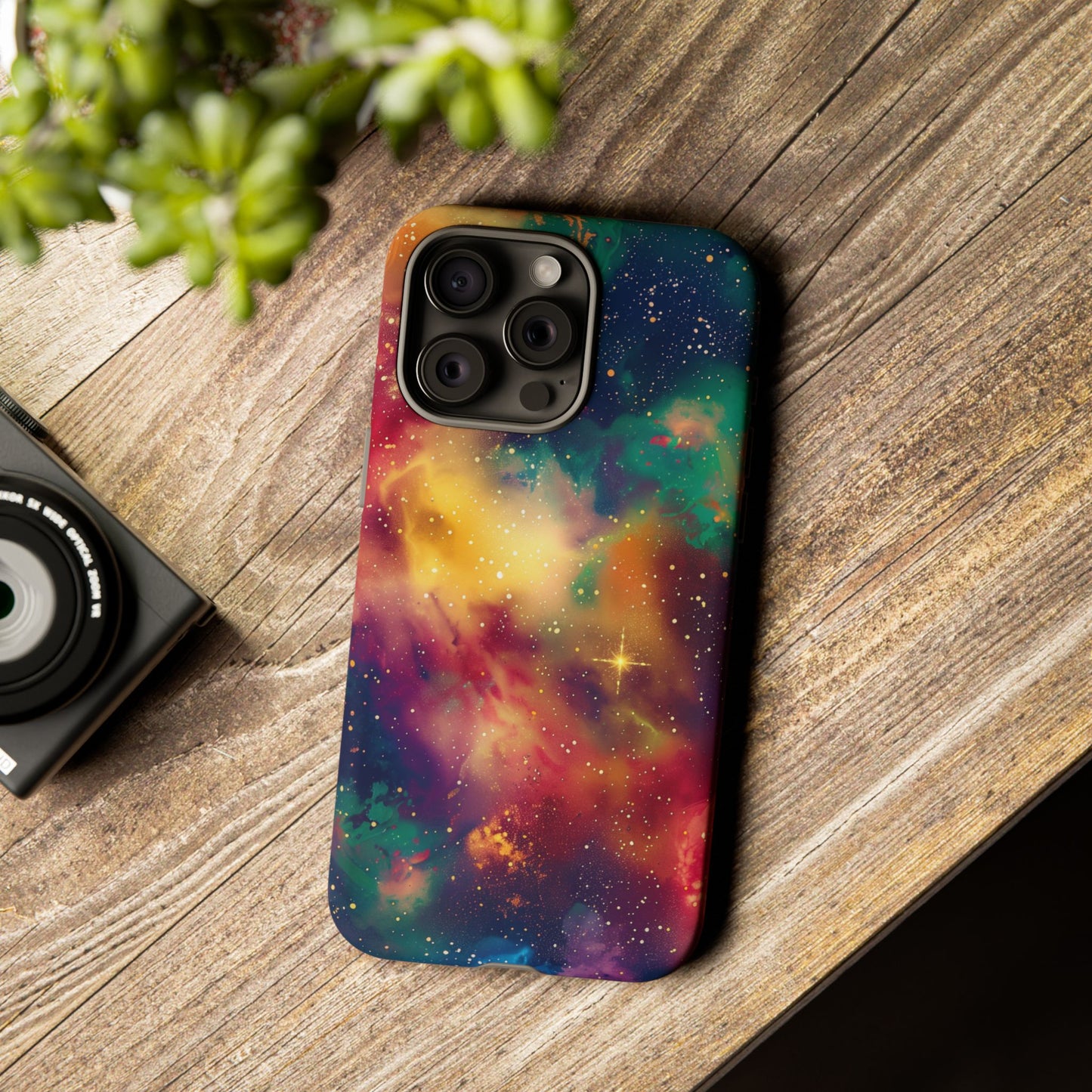Galaxy Print Vibrant Pattern iPhone 13 14 15 16 Pro Max Plus Case Wireless Charging Compatible Tough Cases Protection, Magnetic Phone Case for iPhone Classic Series