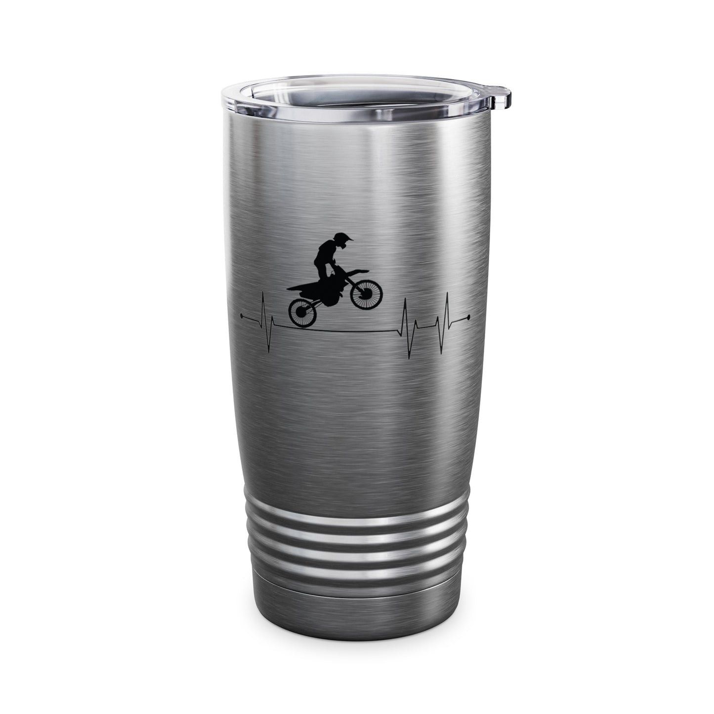 Funny Dirt Bike Heartbeat Dirtbike Motocross Biker Tumbler For Men