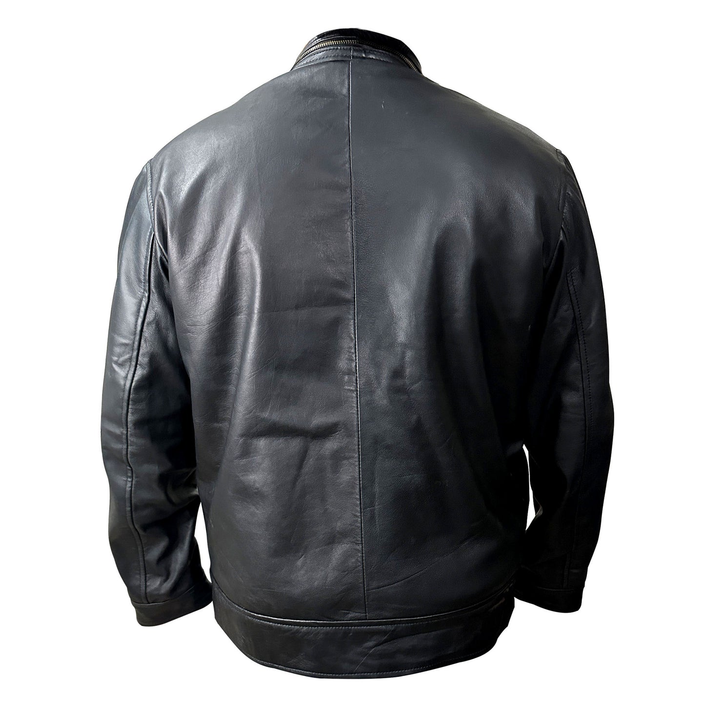 Men Velvet Fur Integrated Sheepskin Jacket Coat Standing Collar Leather Leather