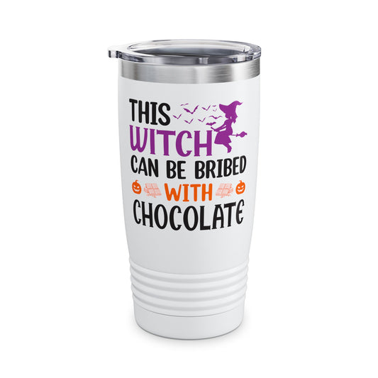 Funny Halloween This Witch Can Be Bribed With Chocolate Lovers Halloween Party Tumbler Girls Women