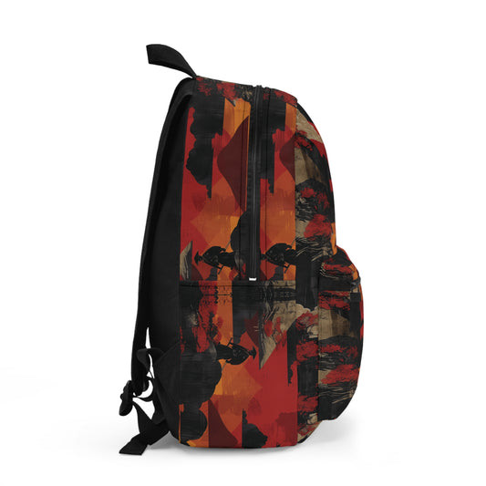 Samurai Sunset Vibrant Pattern Backpacks For Men Women Kids School Travel, Capacity School Backpacks