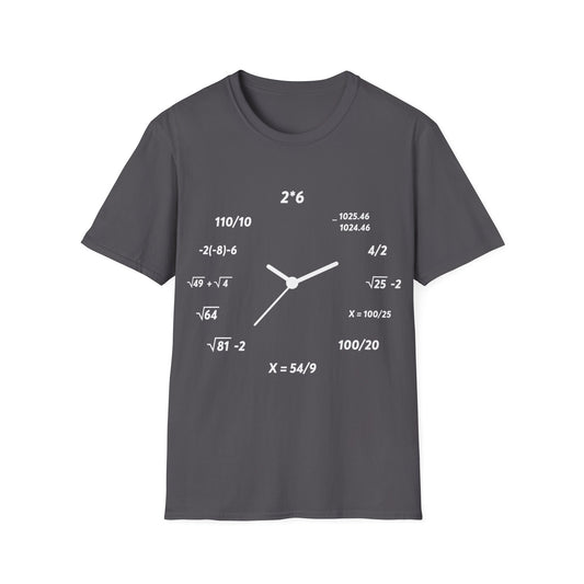 Funny Creative Clock Math Time Mathametics Nerd Nerdy T-Shirt Men Womwn