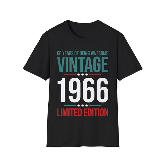 60 Year Old Gifts Vintage 1966 60 Years Awesome 60th Birthday T-Shirt