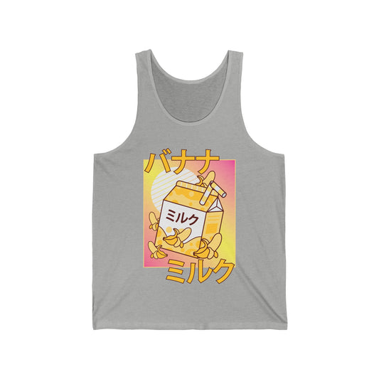 Funny Cute Japanese Kawaii Banana Milk Shake Retro 90s Tank Top