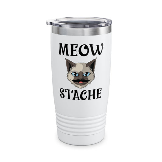 Meowstache Cat Mustache Moustache Beard Bearded Kitten Lovers Tumbler For Men Women Tumbler