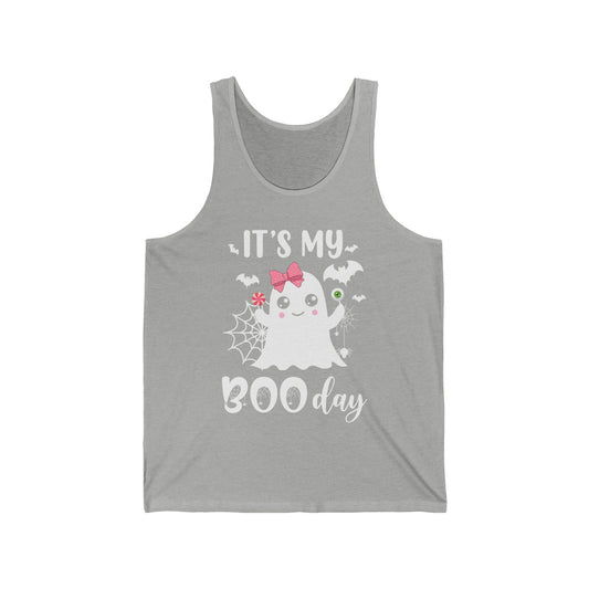 Funny Its My Boo Day Cute Birthday Ghost Pink Bow Funny Halloween Tank top