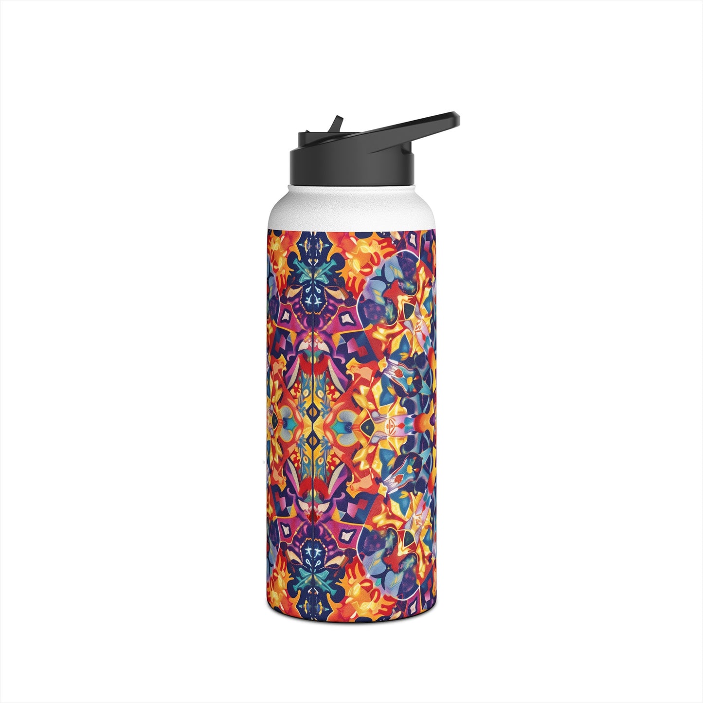 Cosmic_Kaleidoscope Pattern Stainless Steel Water Bottle with Twist-on Lid and Double-Wall Vacuum Insulation