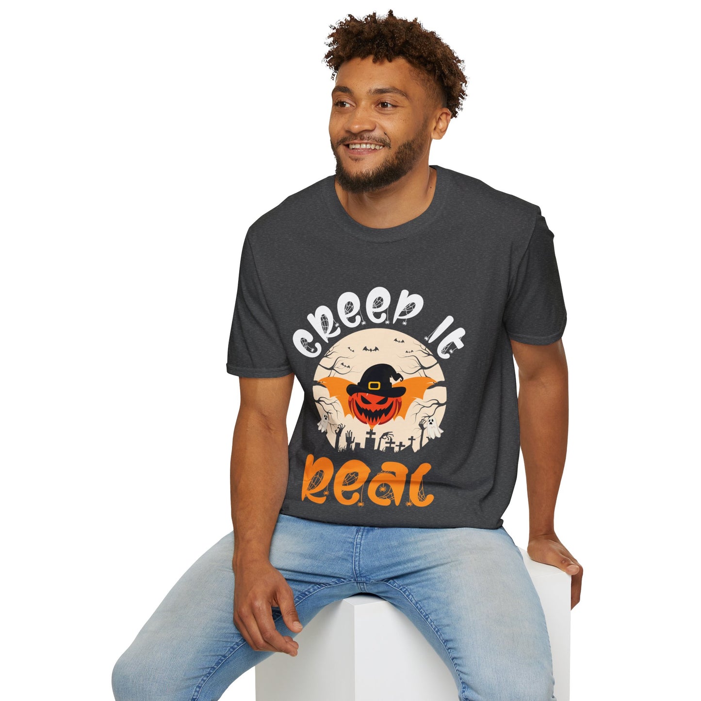 Funny Halloween Creep it Real Vintage Ghost Halloween T-Shirt Men Women