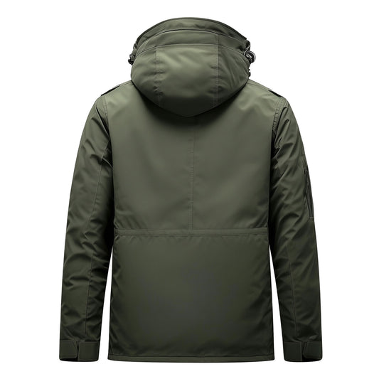 Mens Parkas Jacket Classic Parka Thigh-length Nylon Front Pockets Luxurious Removable Hood Winter Coat Warm Parka Jackets For Men