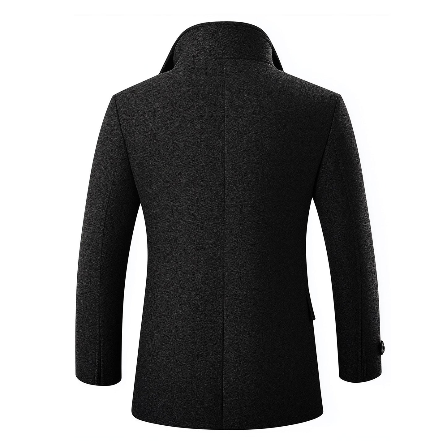 Mens Wool Coat Classic Overcoat Thigh-length Warm Jacket Versatile Modern Winter Wool Coat For Men