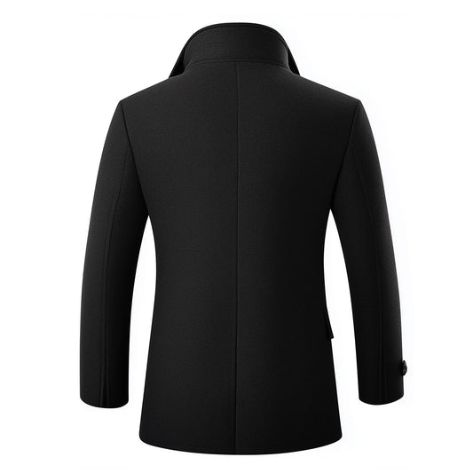 Mens Wool Coat Classic Overcoat Thigh-length Warm Jacket Versatile Modern Winter Wool Coat For Men