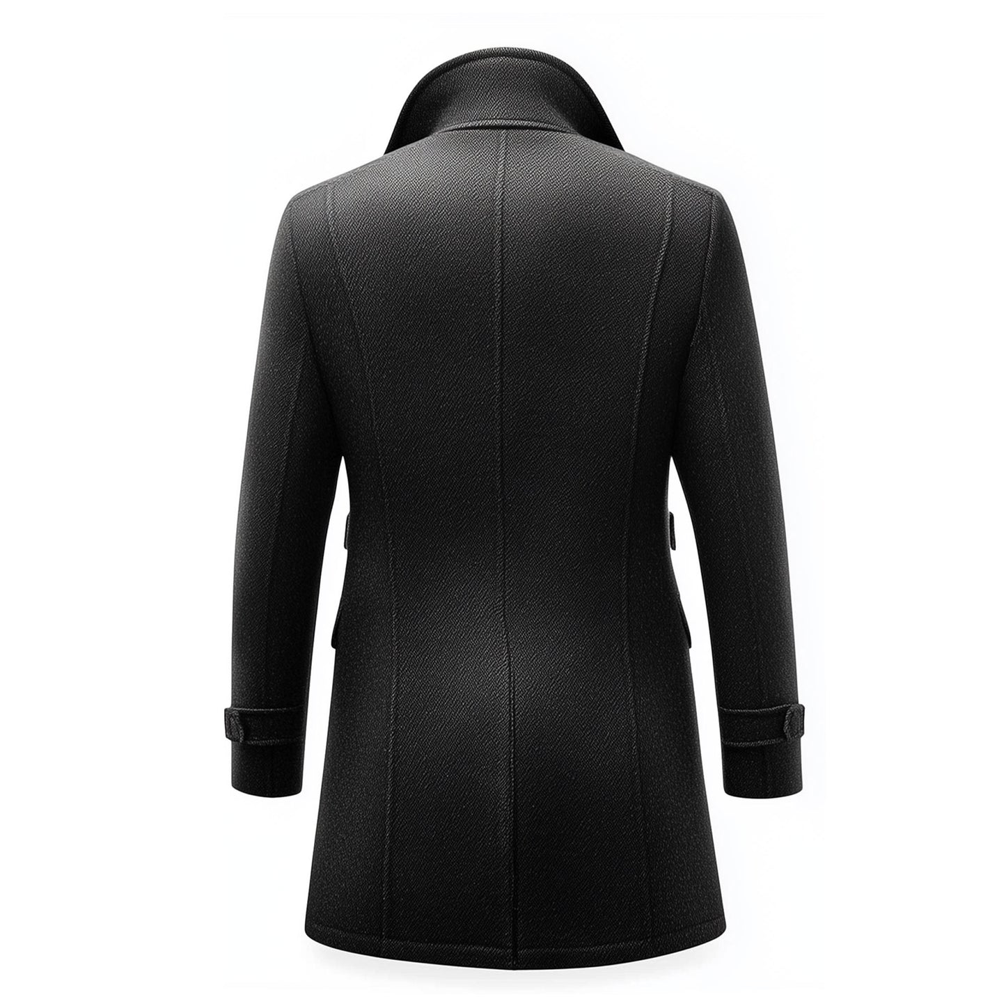Mens Wool Coat Classic Overcoat Thigh-length Warm Jacket Versatile Modern Winter Wool Coat