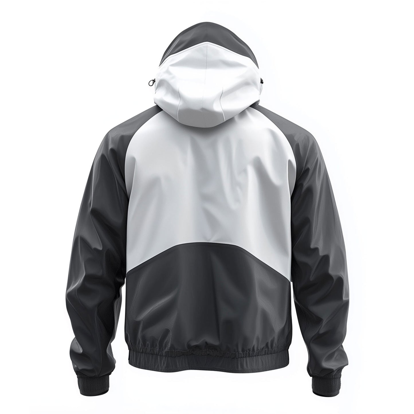 Mens Windbreaker Jackets White Contrast Lightweight Rain Protection Waterproof Nylon Hooded Windbreaker Jackets