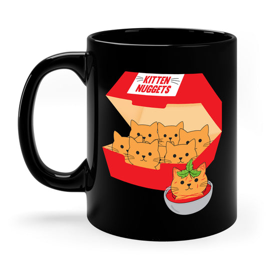 Funny Kitten Nuggets Food Pun Cat Lover Gift Chicken Nuggets Coffee Mug For Men Women