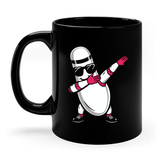 Funny Bowling Pin Dabbing Sunglasses Bowler Player Coffee Mug For Men Women