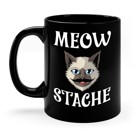 Meowstache Cat Mustache Moustache Beard Bearded Kitten Lovers Coffee Mug For Men Women
