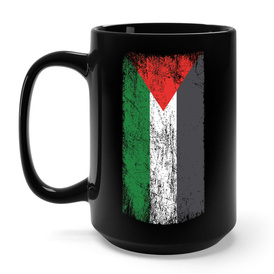 Distressed Palestine Flag I love Palestine Gaza Vintage Coffee Mug For Men