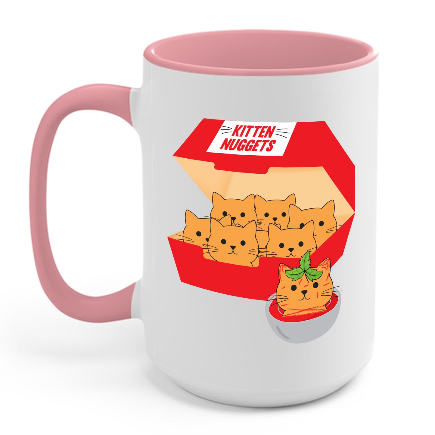 Funny Kitten Nuggets Food Pun Cat Lover Gift Chicken Nuggets Coffee Mug For Men Women